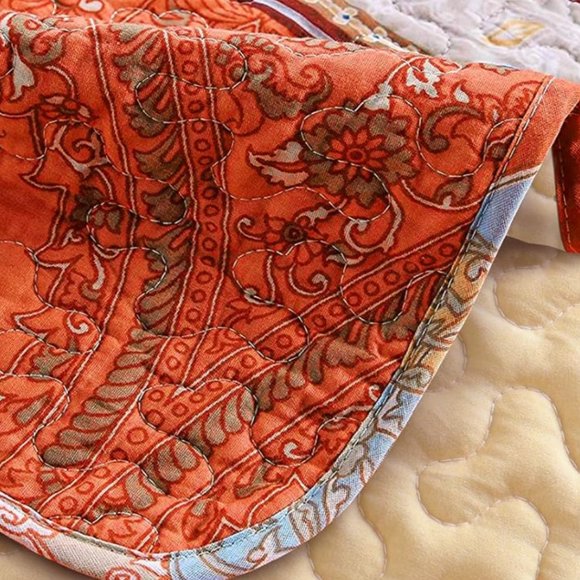 New Boho RedThrow Blanket Bedspread Quilt - 50" x 60" - Picture 5 of 5
